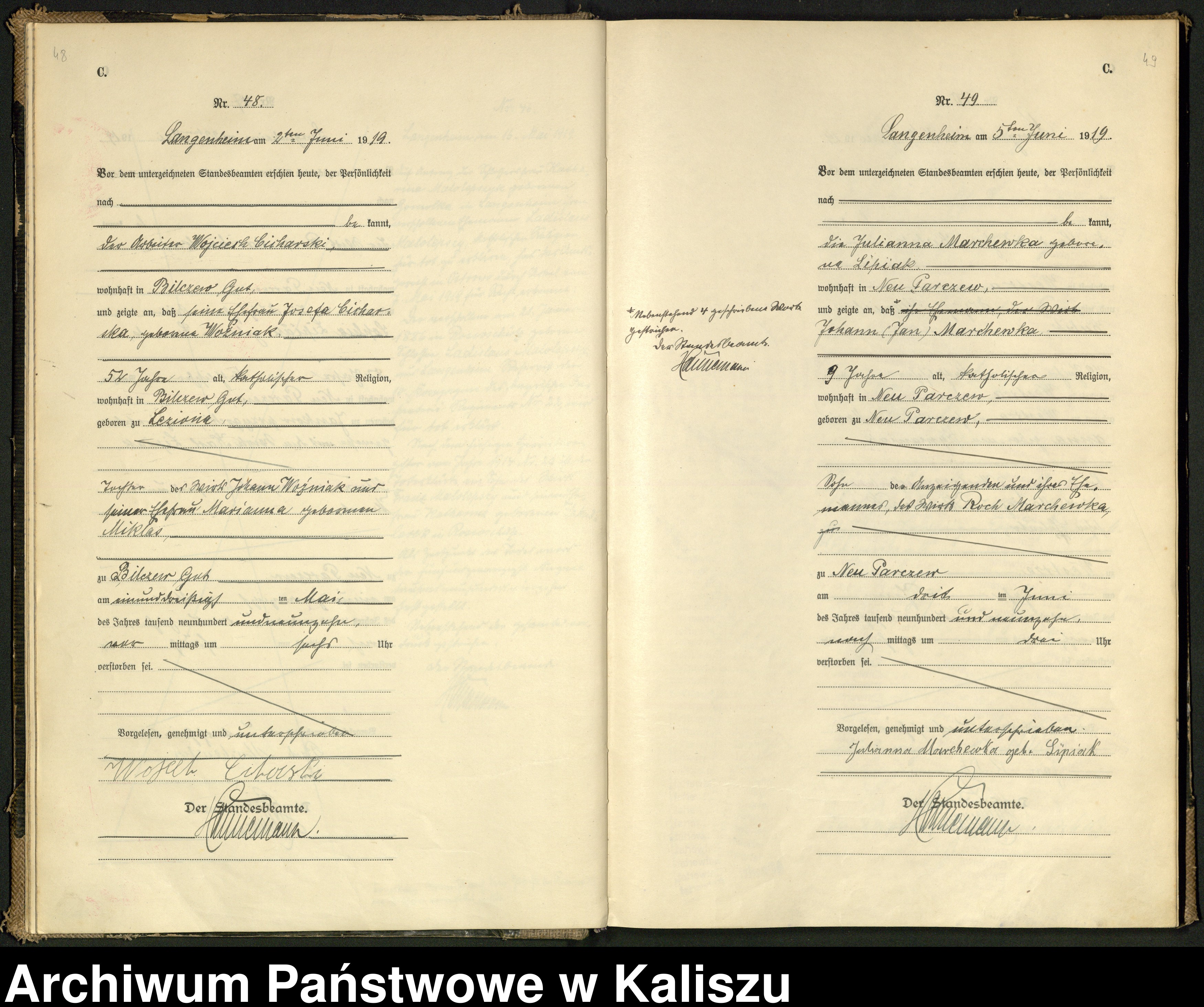 Skan z jednostki: [Księga zgonów]