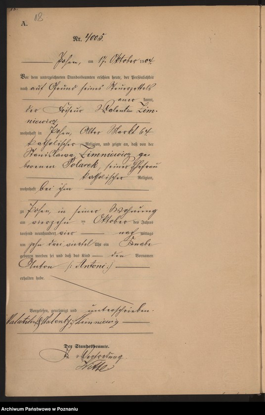 Obraz 19 z jednostki "Księga miejscowa urodzeń tom VIII"