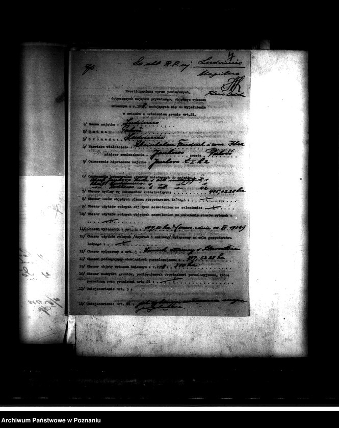 Obraz 11 z jednostki "Majątek Jankowo Ludwiniec powiatu mogileńskiego /operat pomiarowo-szacunkowy/"