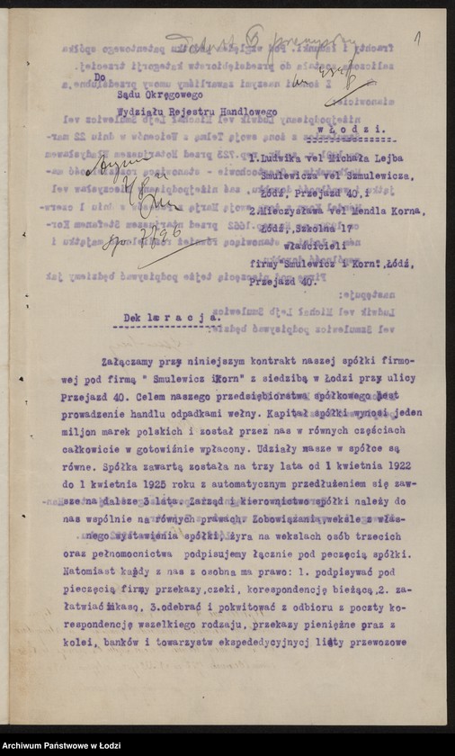 Obraz 3 z jednostki "Szmulewicz i Kon- handel odpadkami wełny"