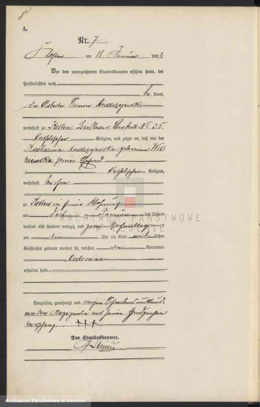 Obraz 11 z jednostki "[Księga urodzeń - miasto]"