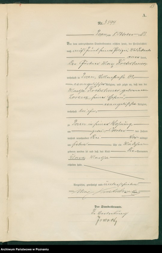 Obraz 14 z jednostki "Księga urodzeń tom VII"