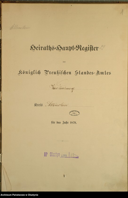 image.from.unit.number "Heiraths-Haupt-Register Nr 1 - 45"