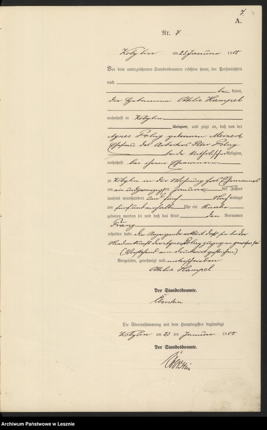 Obraz 10 z jednostki "[Księga urodzeń]"