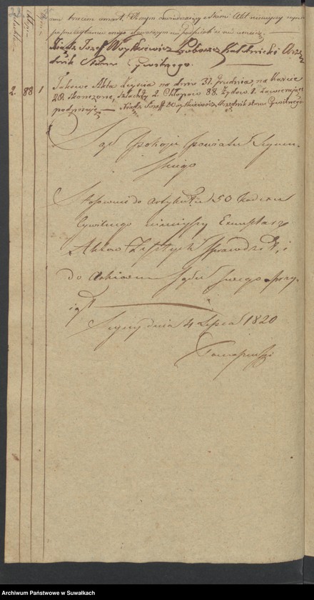 Obraz 17 z jednostki "Akta Zeszłych Gminy Kaletnickiey, od 1-go Stycznia Roku 1819 r. do ostatniego dnia Grudnia tegoż Roku"