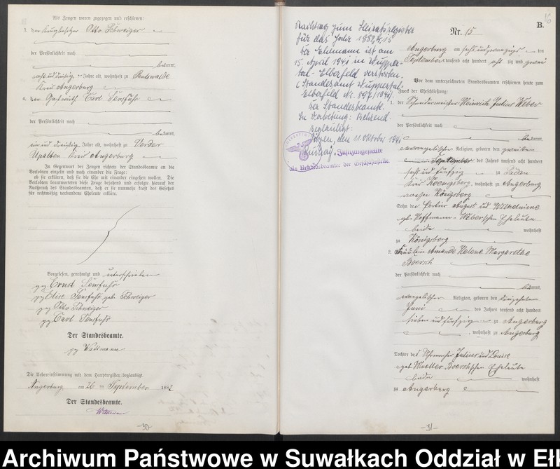 image.from.unit.number "Heiraths-Neben-Register des Preussischen Standes-Amtes Angerburg Kreis Angerburg"