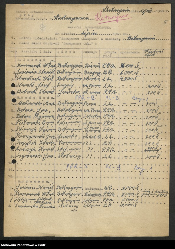 Obraz 6 z jednostki "Ankiety [sprawozdawcze] Gminnych Spółdzielni "Samopomoc Chłopska""