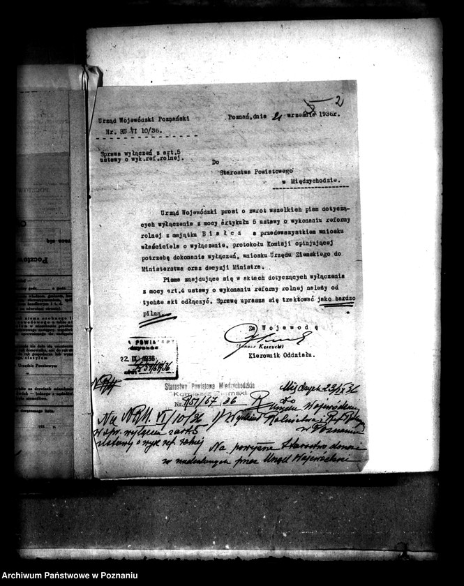 Obraz 6 z jednostki "Majątek Białcz powiat międzychodzki wyłączenie z art. 4/5 ustawy o reformie rolnej Dr Wilhelm Schlinke"