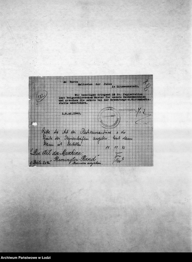 Obraz 11 z jednostki "Bedarfsmeldungen [Kopie skierowanych do GV zapotrzebowań na surowce, materiały, narzędzia, maszyny itp. potrzebne resortom pracy do produkcji]"