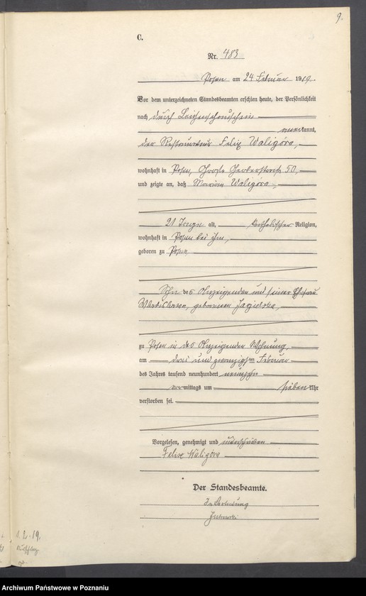 Obraz 11 z jednostki "Księga miejscowa zgonów tom II [Rejestr główny zgonów]"