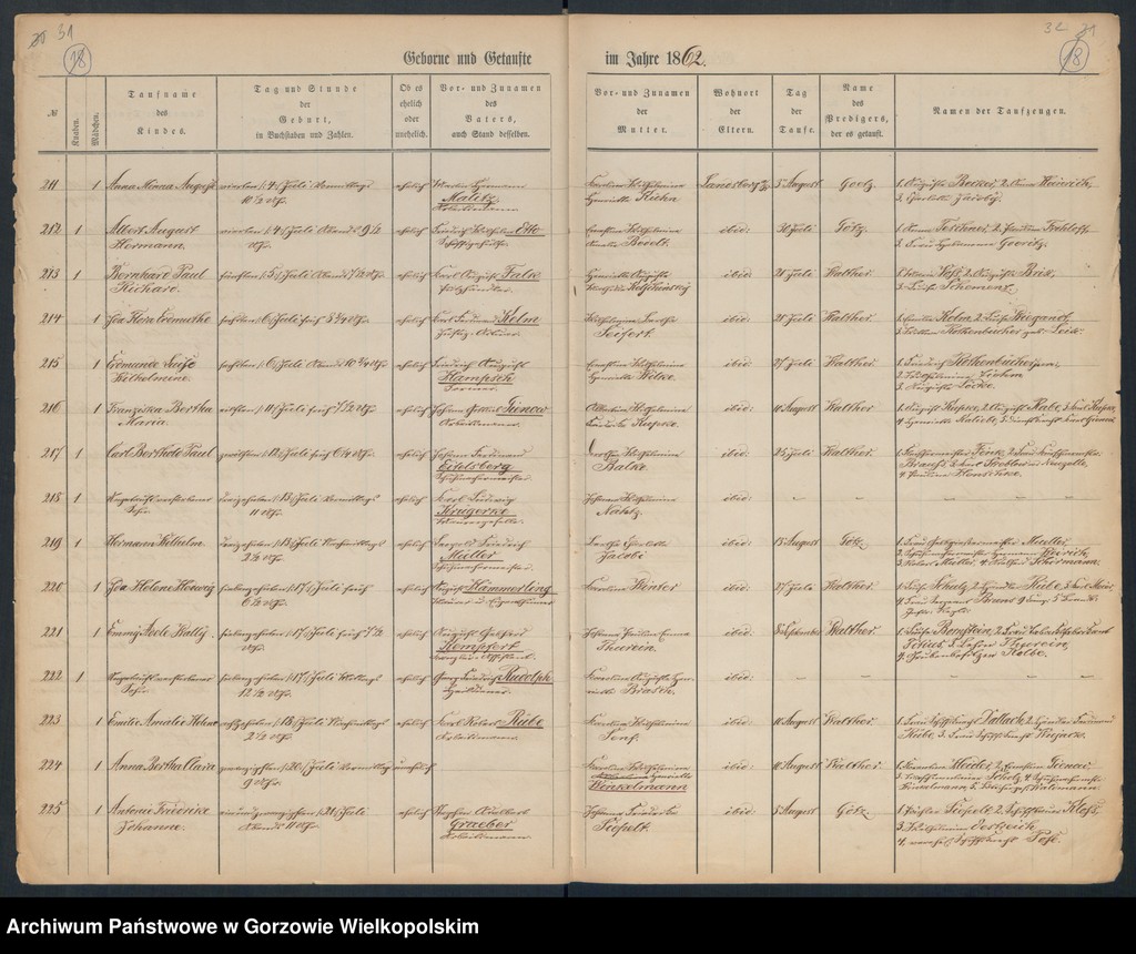 image.from.unit.number "Duplikate der Hauptkirche zu Landsberg an der Warthe (zawiera także księgę zgonów Konkordier Kirche mit der reformirten und Militair Gemeinde z 1862 r.)"