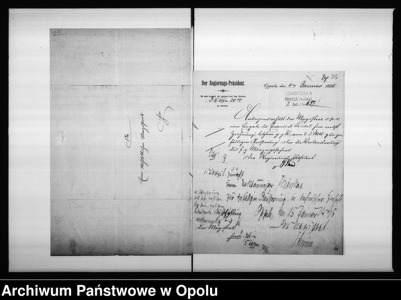 Obraz 20 z jednostki "Acta des Magistrats zu Oppeln betreffend Verbreiterung des sogen[annten] Wasserwegs von der Kräuterei bis zum Vogtsdorf Halbendorfer Kreise Vol: I"