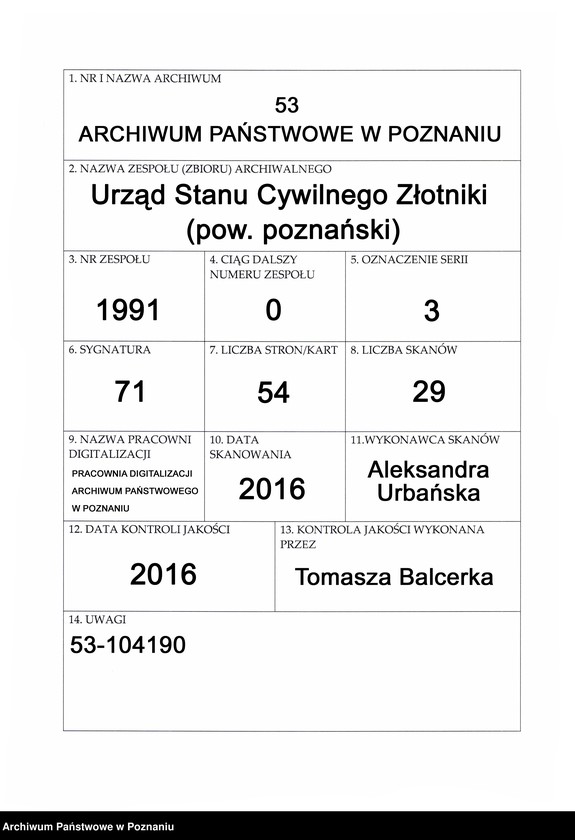 Obraz 1 z jednostki "Księga małżeństw"