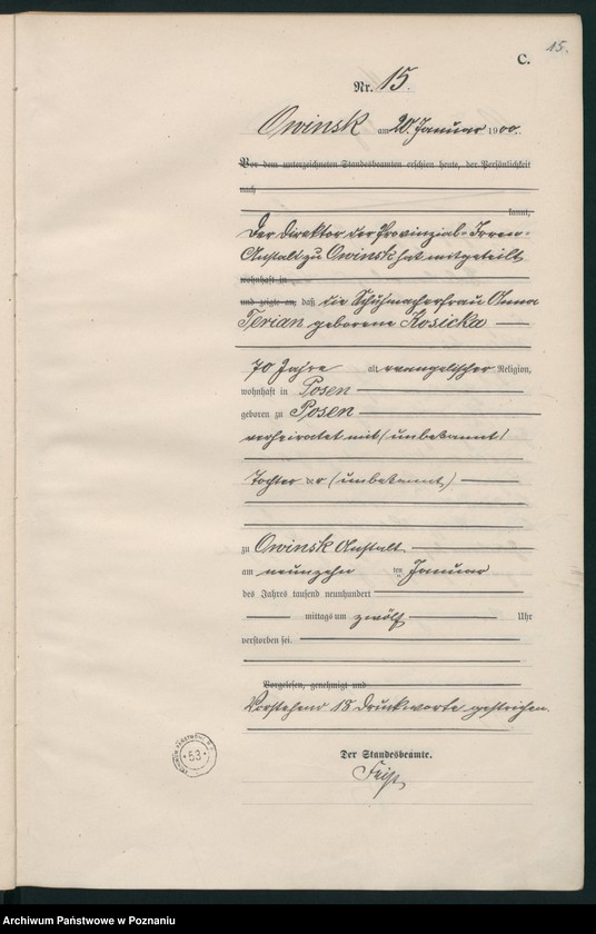 Obraz 18 z jednostki "Sterbe-Haupt-Register"