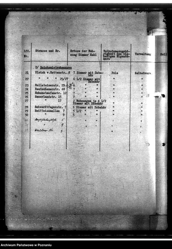 Obraz 16 z jednostki "Übertragung von Hausgrundstücken aus früherem polnischen Besitz. Zuweisung von Dienstwohnungen usw."