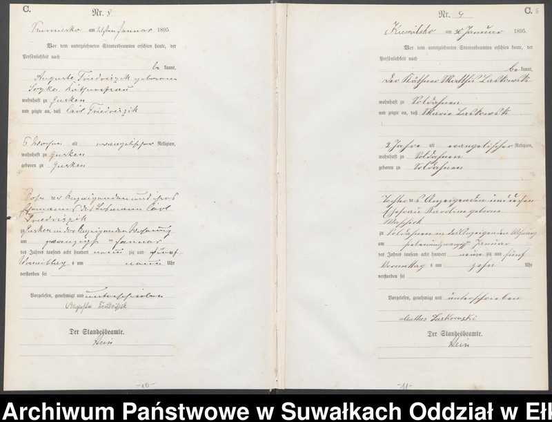 image.from.unit.number "Sterbe-Haupt-Register des Königlichen Preussischen Standes-Amtes Kumilsko Kreis Johannisburg"