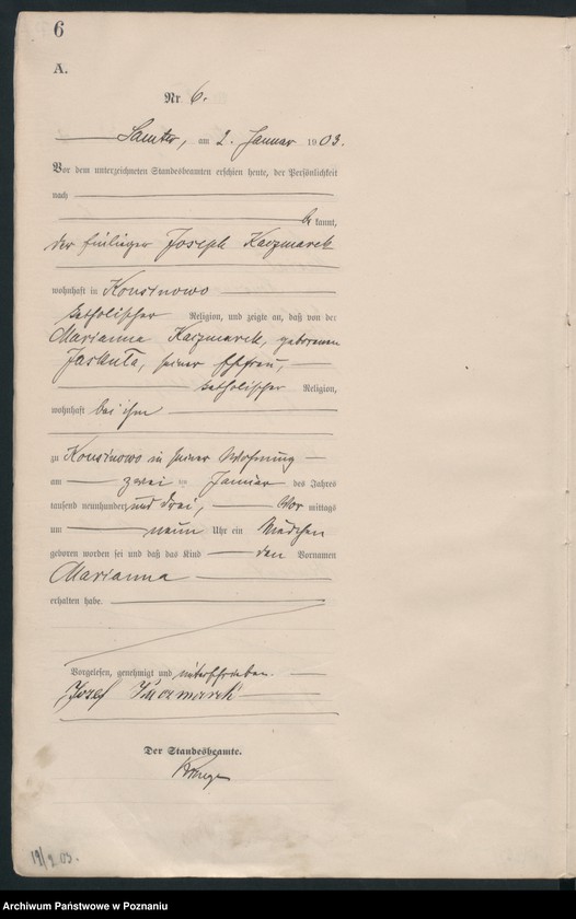 Obraz 9 z jednostki "Geburts-Haupt-Register"