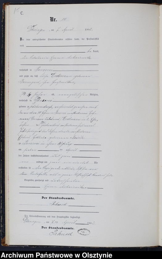 image.from.unit.number "Sterbe-Neben-Register Nr 1 - 46"