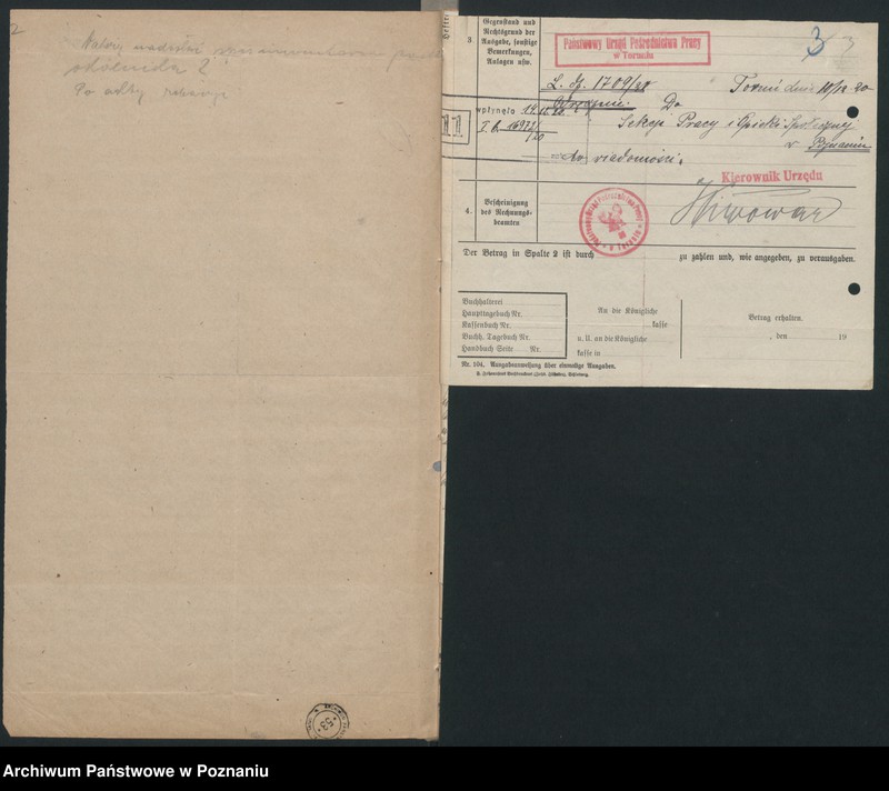 Obraz 4 z jednostki "Ministerstwo B.Dz.Pruskiej Dep.13.Pracy i Opieki Społecznej Wydział Pośredn.Pracy PUPP Lubawa"