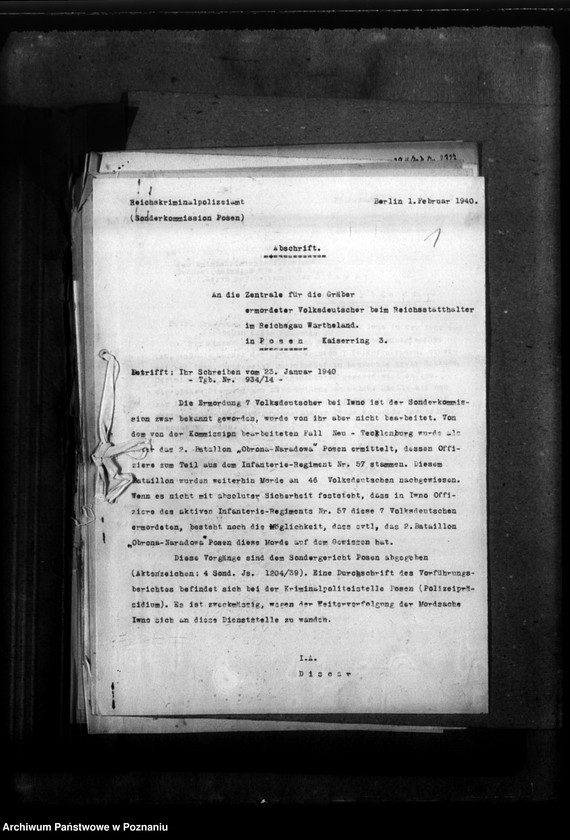 Obraz 5 z jednostki "Korespondencja w sprawie miejscowych Niemców, którzy zginęli w 1939 roku"