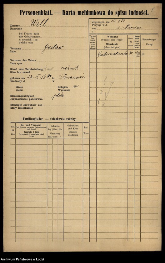 Obraz 10 z jednostki "[Spis ludności Łodzi] Wiktoszewska - Wilde"