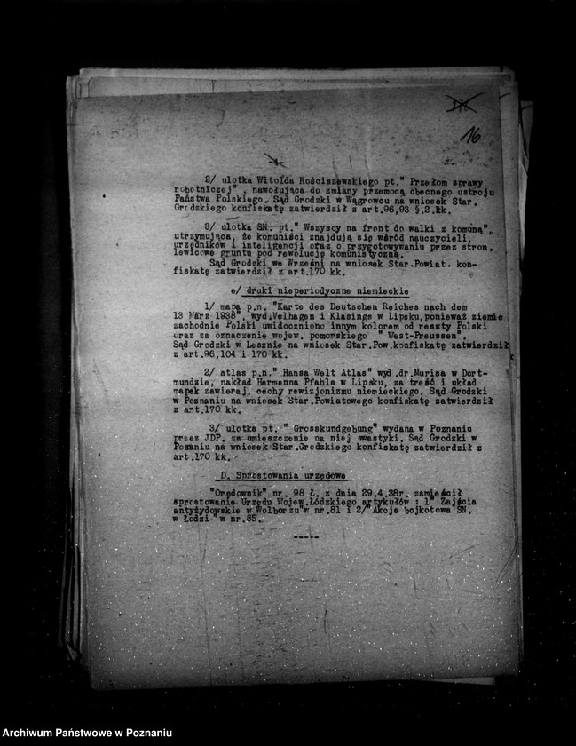 Obraz 20 z jednostki "Sprawozdania prasowe od stycznia do grudnia 1938 r."