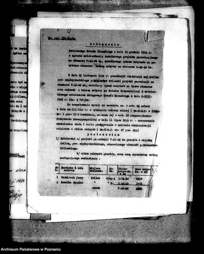 Obraz 11 z jednostki "Dodatkowy projekt parcelacyjny majątku Kwilcz powiatu międzychodzkiego"