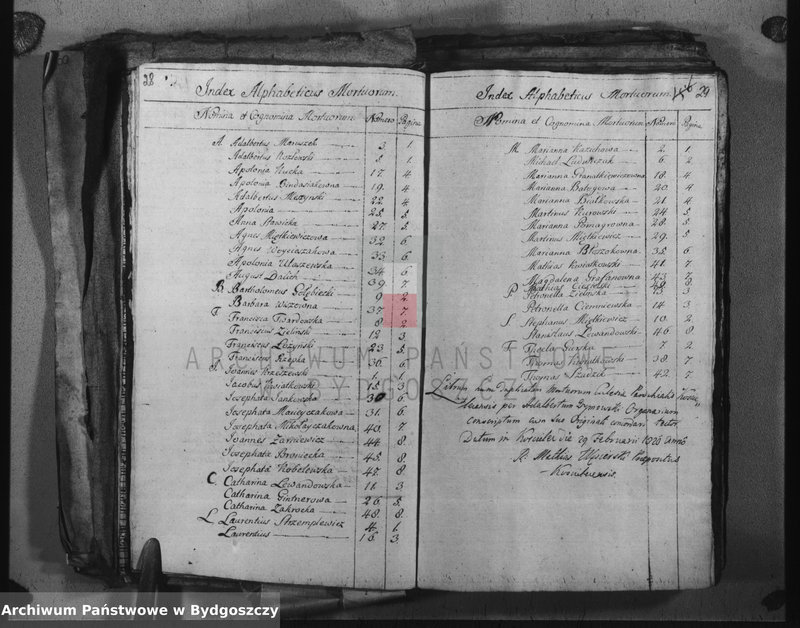 image.from.unit.number "Duplicate der Kirchen Bücher von Kościelec"