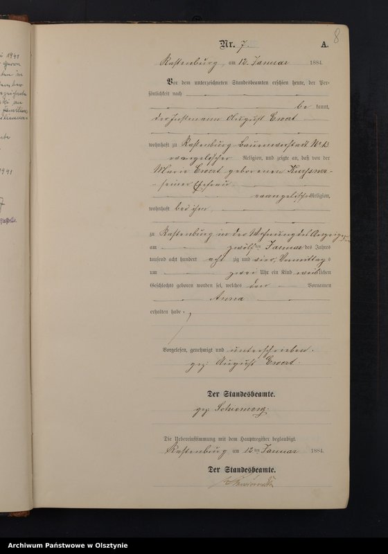 Obraz 10 z jednostki "Geburts-Neben-Register Nr 1 - 278"