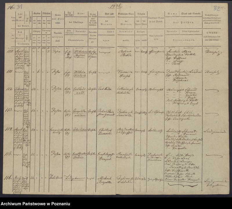 Obraz 19 z jednostki "[Akta urodzeń i chrztów, zgonów i pogrzebów, zapowiedzi i ślubów]"