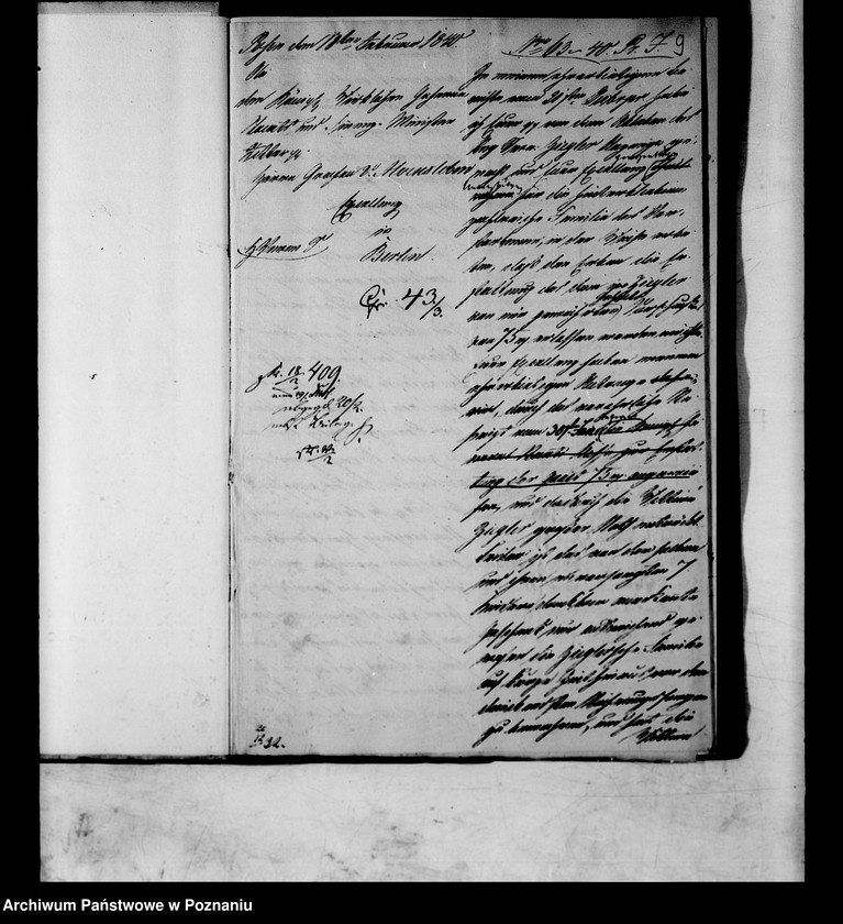 Obraz 13 z jednostki "Die für die Witwe des verstorbenen Regierungssekrätars Ziegler nachgesuchte Pension oder fortdauernde Unterstützung."