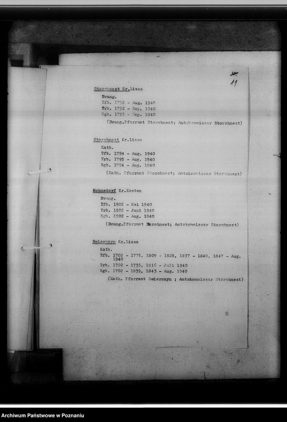 Obraz 15 z jednostki "Zugangsverzeichnis des Kirchenbuch-Magazins [na terenie tak zwanego Kraju Warty]"
