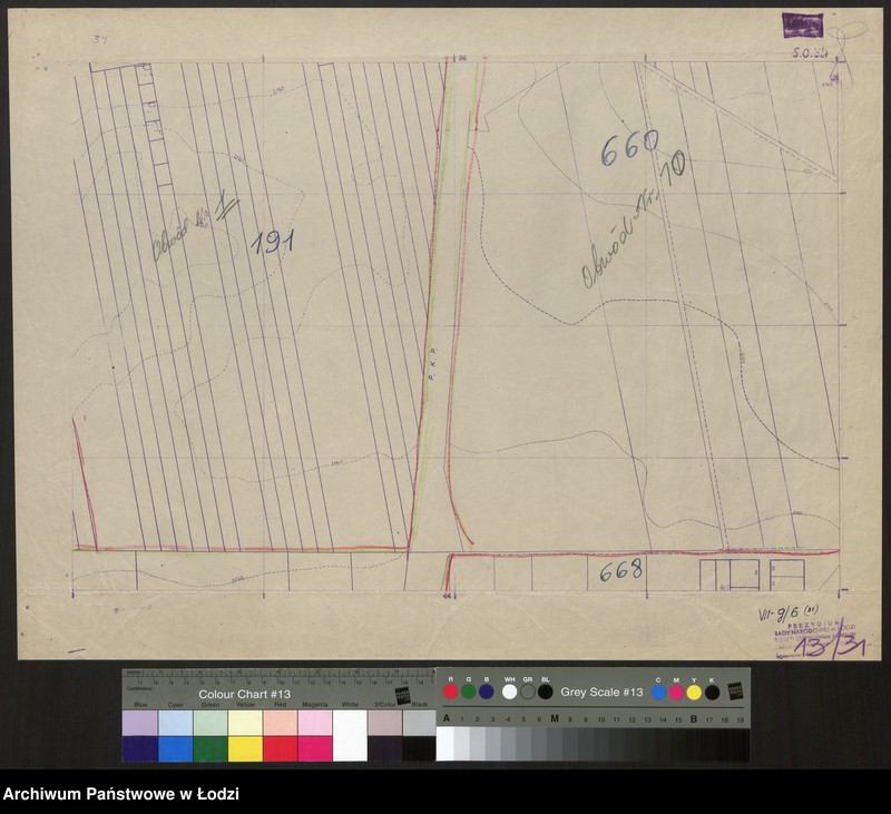 Obraz 1 z jednostki "Plan m. Łodzi 1:2000 z oznaczeniem podziału miasta na Obwody Komitetów Blokowych. Sekcja SO 34"