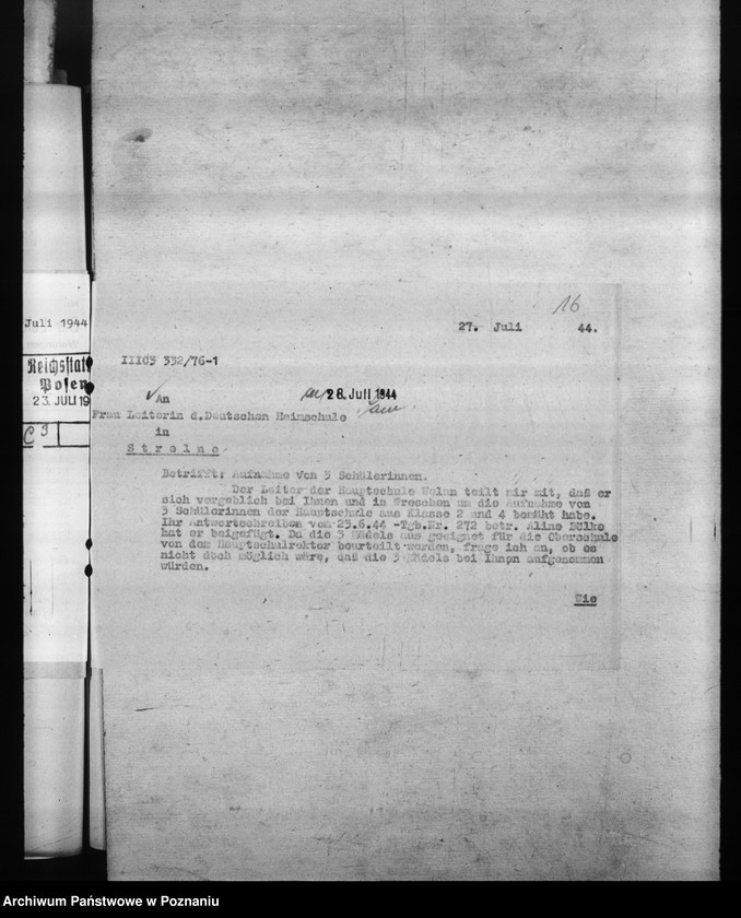 Obraz 20 z jednostki "Aufnahme der Schüler in die Oberschulen."