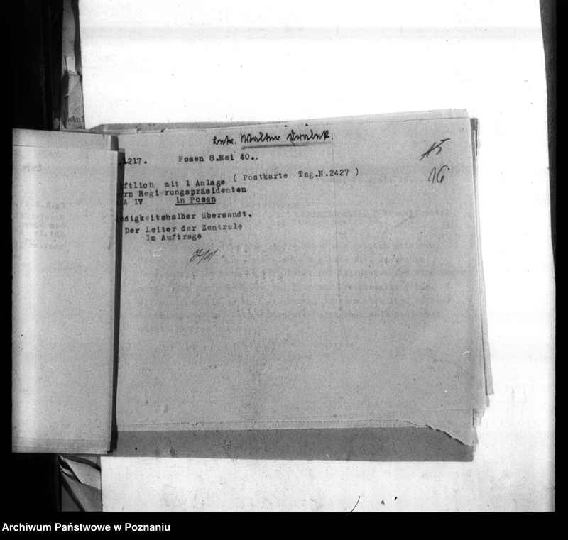 Obraz 20 z jednostki "Weiterleitung von Vermisstenmeldungen an die Regierung Posen, Abteilung Ia (Poznań)"