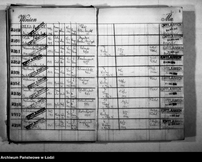 Obraz 11 z jednostki "Entlassungsbuch [Imienny spis więźniów, dane personalne]"