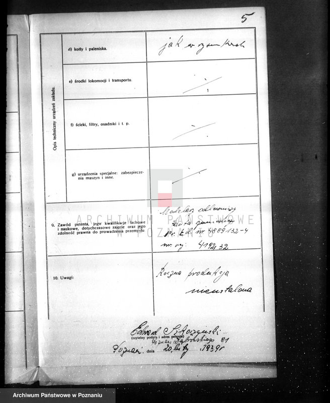 Obraz 9 z jednostki "/Projekt urządzenia odlewni metali przy ul. Dąbrowskiego 81/"