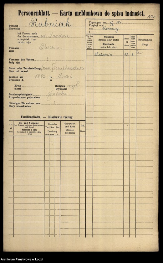 Obraz 14 z jednostki "[Spis ludności Łodzi] Rubisz-Rudolf"