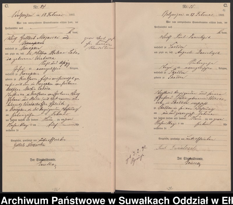 image.from.unit.number "Sterbe-Haupt-Register des Königlichen Preussischen Standes-Amtes Belzonzen Kreis Johannisburg für das Jahr 1888, 1891, 1892 Haupt-Heiraths-Register des Königlich Preussischen Standes-Amtes Belzonzen Kreis Johannisburg  Haupt-eiraths-Register des Königlich Preussischen Standes-Amtes Belzonzen Kreis Johannisburg für das Jahr 1874"
