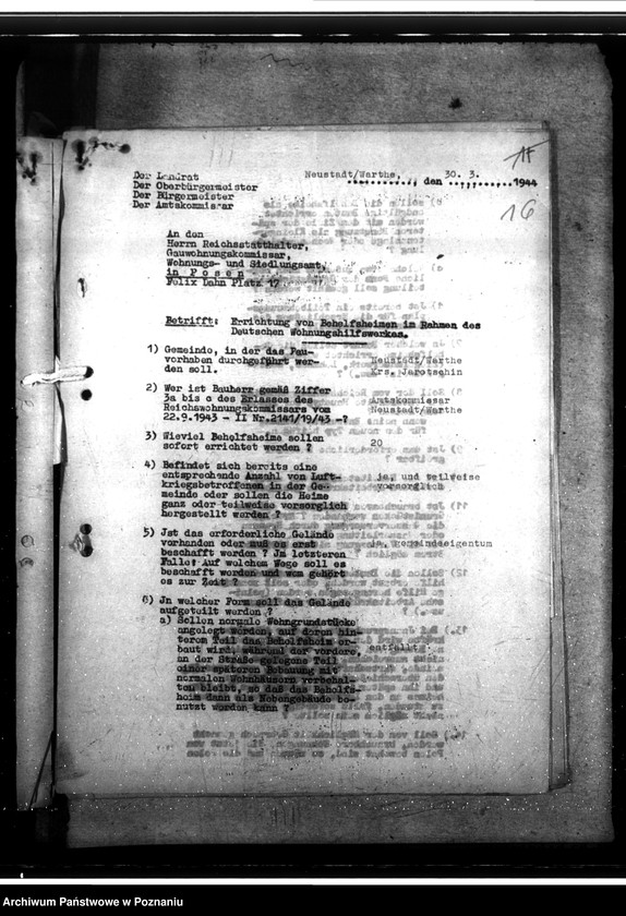 Obraz 20 z jednostki "Errichtung von Behelfsheimen des DWH. Baukarten"