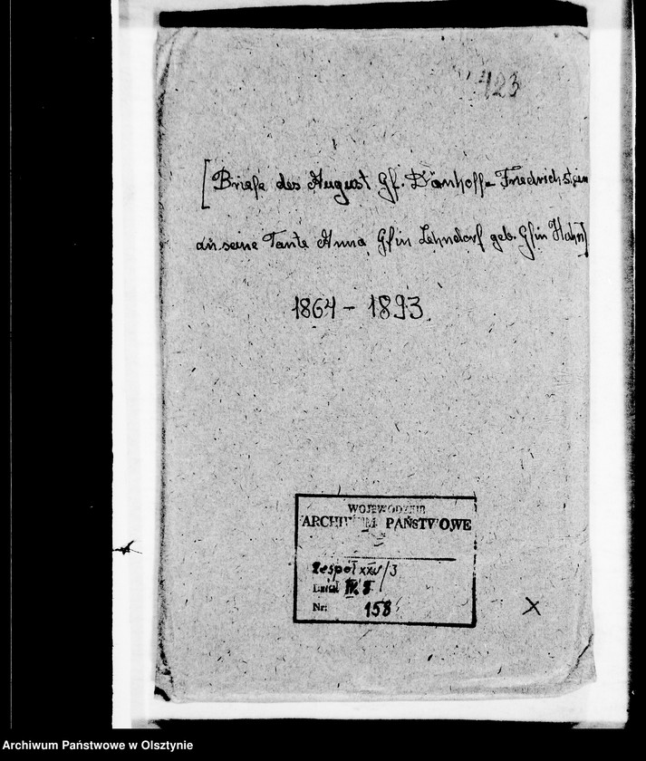 image.from.unit.number "/August Karl Gf. Dönhoff- Friedrichstein an seine Tante Anna Gfin Lehndorff geb. Hahn/"
