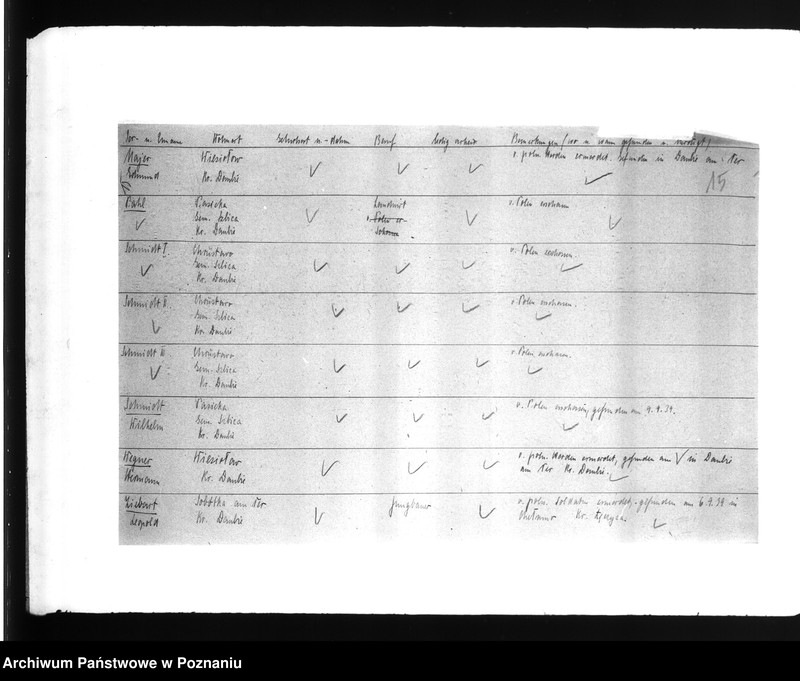 Obraz 19 z jednostki "Zweigstelle Litzmannstadt (Łódź) Totenlisten. Wykazy Niemców z różnych powiatów, zaginionych w 1939 roku"