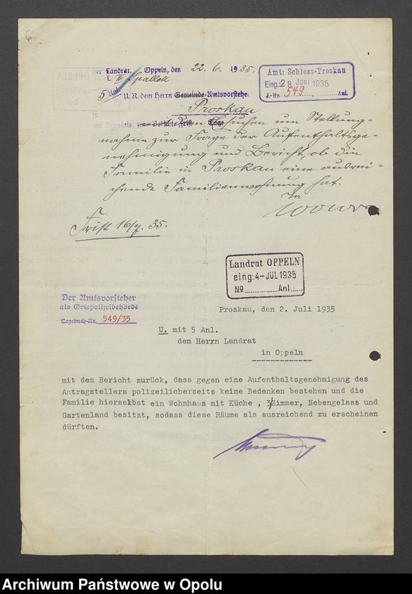 Obraz 8 z jednostki "[Zezwolenie na pobyt - Alfons Sage, ur. 13. 05. 1913 Breslau]"