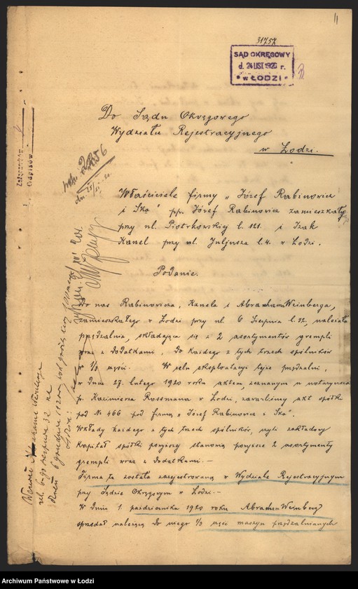 Obraz 13 z jednostki "„Józef Rabinowicz i s-ka” – wyrób i sprzedaż przędzy"