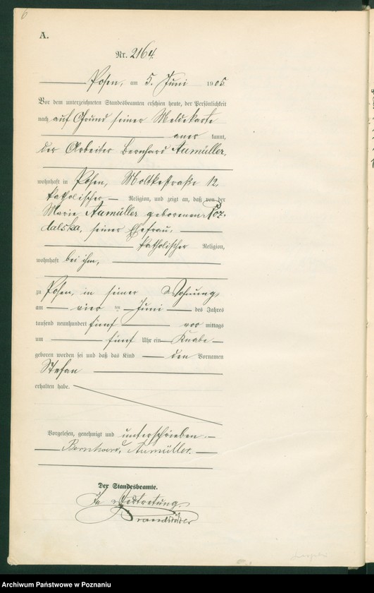 Obraz 8 z jednostki "Księga miejscowa urodzeń tom V"