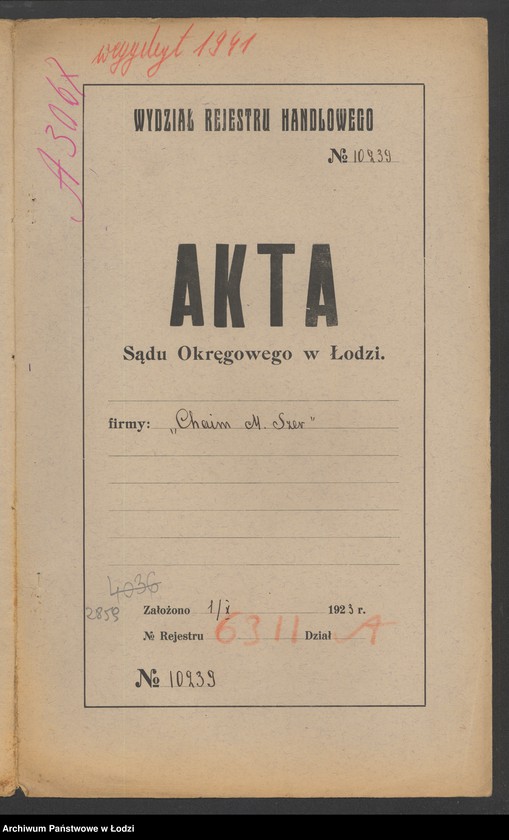 Obraz 2 z jednostki "Chaim M.Szer- sprzedaż bawełnianych odpadków"