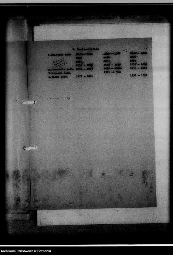 image.from.unit.number "Kreissippenamt Birnbaum [Międzychód]. Bücher evangelischer Kirchen, Altlutheraner, Bücher katholischer Kirchen, Zivilstandsregister, Seelenlisten, Zweitschriften"