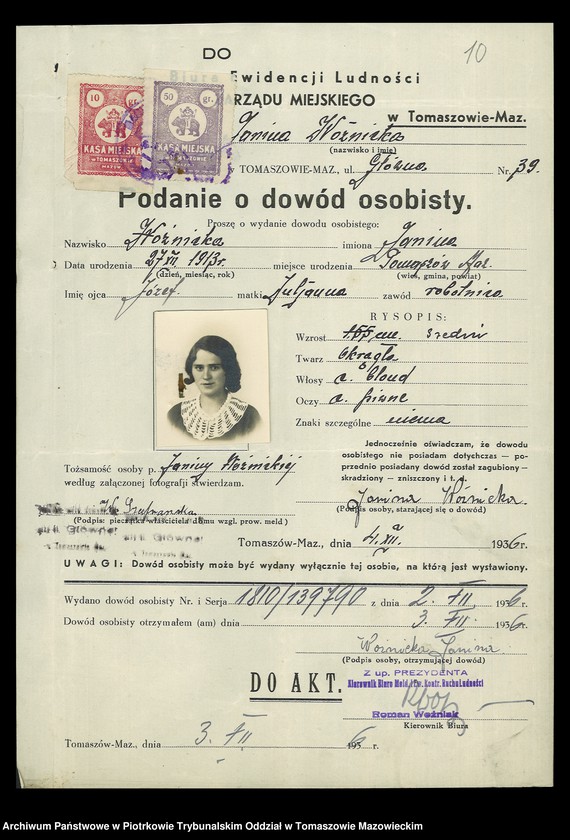 image.from.unit.number "Dowodów osobistych od nr 1801 do 2050. Tom X"