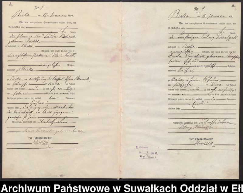 image.from.unit.number "Geburts-Haupt-Register des Königlichen Preussischen Standes-Amtes Bialla Kreis Johannisburg"