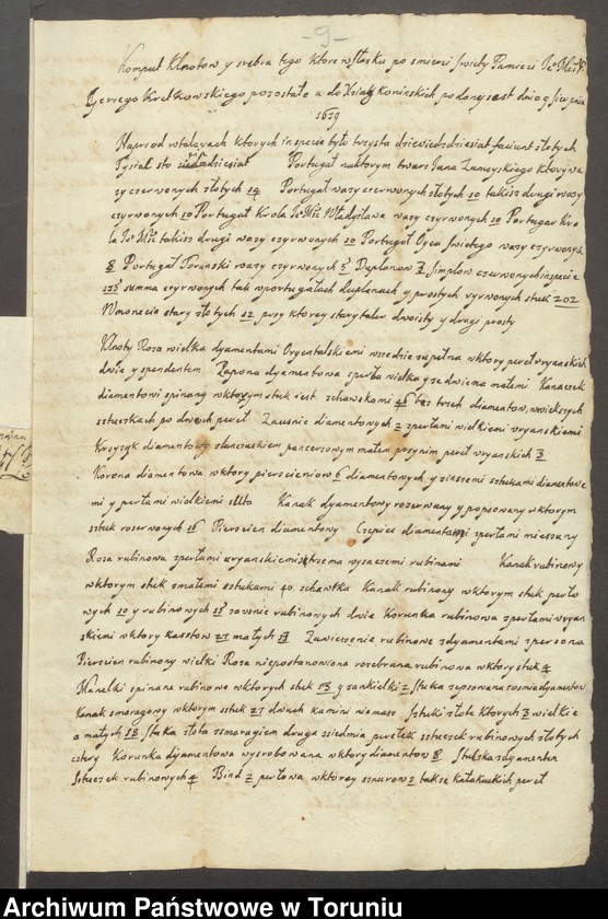 image.from.unit.number "Jan Kazimierz Kretkowski wojewoda brzesko-kujawski, żona Katarzyna Lukrecja z Guldensternów - akta procesowe, kontrakty, rejestr klejnotów pozostałych po Ignacym Kretkowskim, kwity, zezwolenia, kontrakty małżeńskie, protestacje, kontrakty dzierżaw"